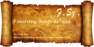 Fasching Szofrónia névjegykártya